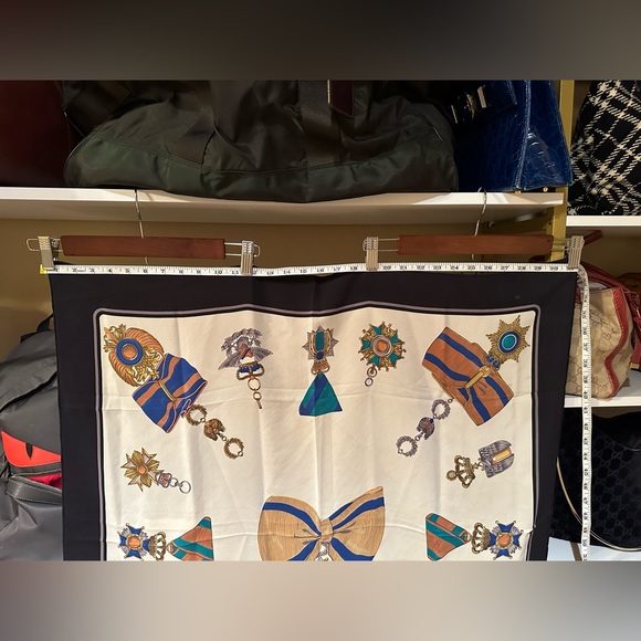 Celine Silk Semi~Sheer Large Bow Vintage Scarf - Picture 6 of 7